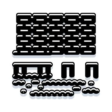 Coastal defense barrier with waves breaking on structures Stock Illustration