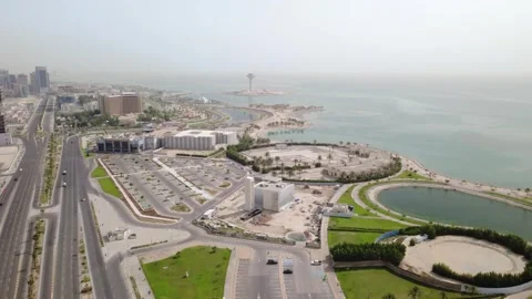 Coastal Elegance: Waterfront and Modern Infrastructure Stock Footage 337765834