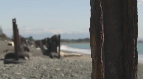 Coastal erosion defences Stock Footage 8647004