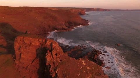 Coastal flyby Stock Footage 66814097