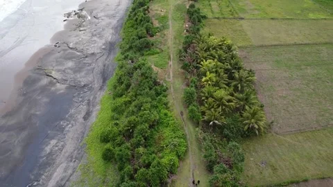 Coastal footage using a drone Video stock 274336181