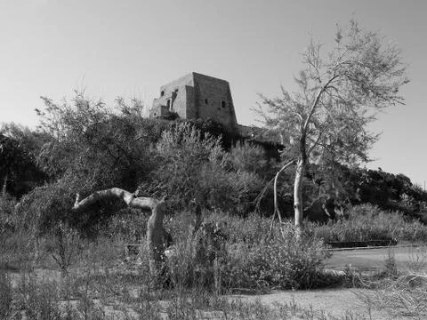 Coastal guard tower of Scalea Stock Photos