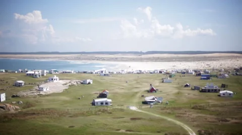 Coastal hamlet, Cabo Polonio, Rocha Department, Uruguay Stock Footage 63294591