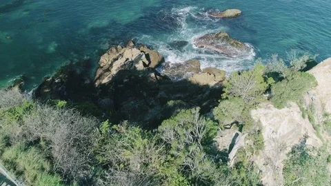 Coastal Headland Aerials Video stock 76418697