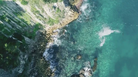 Coastal Headland Aerials Stock Footage 76476366