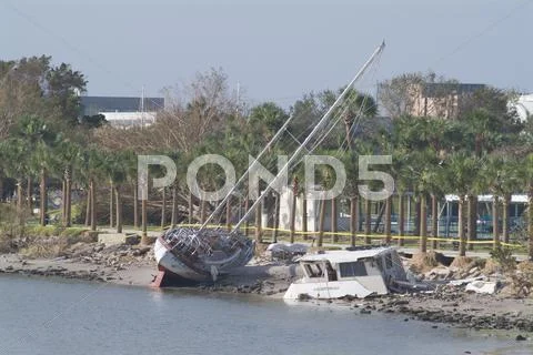 Coastal hurricane damage Stock Photos