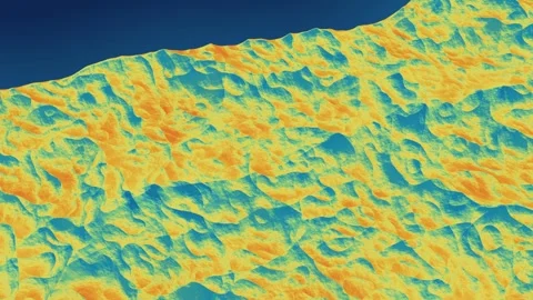 Coastal Land Surface Temperature Raster Sea Breeze Thermal Gradient Oblique Stock Footage 344529715