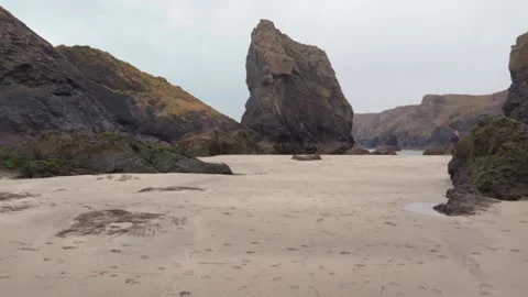 Coastal Landscape Beaches and Cliffs Stock Footage 153312342