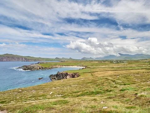 Coastal Landscape with Cliffs and Blue Sky Stock Photos