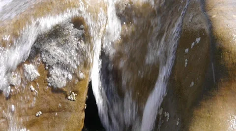 Coastal Landscape Close-up Waves Splashing Over Rock Stock Footage 25895532