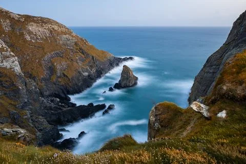 Coastal Landscape Featuring Dramatic Rock Formations That Captivate the Eye Stock Photos