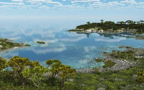 Coastal landscape Stock Illustration