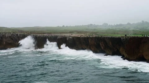 Coastal landscape with strong waves Stock Footage 287491218