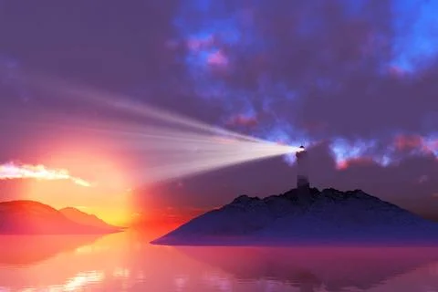 Coastal Lighthouse Stock Illustration