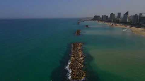 Coastal look above rocks Video stock 155400366