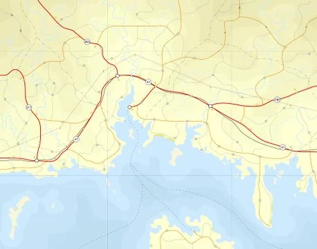 Coastal map Illustrazione stock