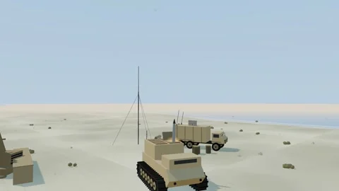 Coastal missile defence intercepting over sea Stock-Footage 341558766