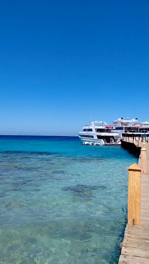 A coastal pier in Hurghada Stock Footage 335976724