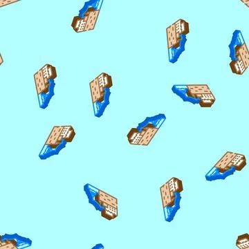 Coastal power tidal power isometric icon seamless pattern Stock Illustration
