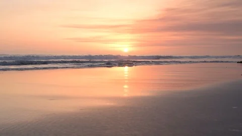 Coastal reflection at sunset Stock Footage 91189312