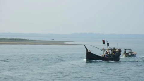 Coastal River Transport with Speedboats and Small Boat Stock Footage 331663508