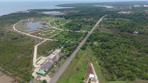 Coastal Road and Land Development in Puerto Princesa Stock Footage 336298633