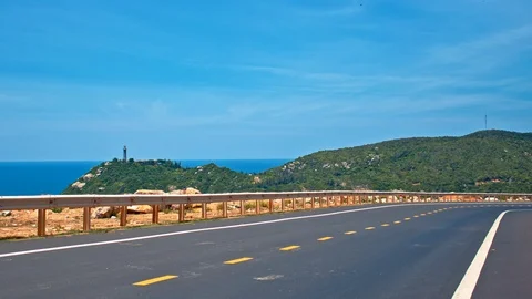 Coastal road hyperlapse Stock Footage 112972863