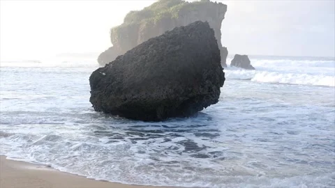 Coastal Rocks  Ocean Waves. Stock Footage 320442024