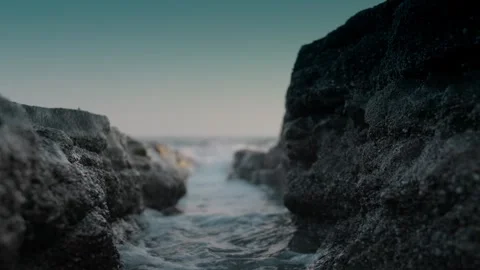 Coastal Rocks at Sunset Stock Footage 339704345
