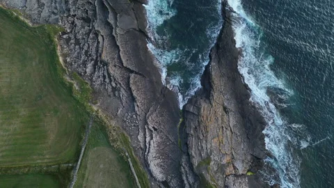 Coastal rough waves Ireland Stock Footage 301110179