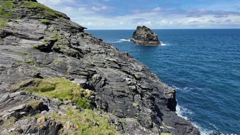 Coastal scene from cliffs Stock Footage 277132609