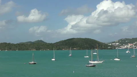 Coastal scenery from St Thomas Stock Footage 58628098