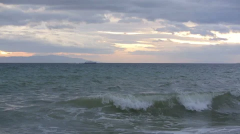 Coastal scenery at sunset Video stock 49946392