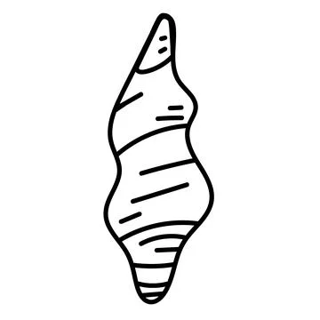 Coastal shell illustration in minimal vector outline. Stock Illustration