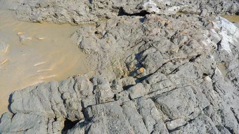 Coastal Stone Structures Eroded By Seawater Erosion Stock Photos