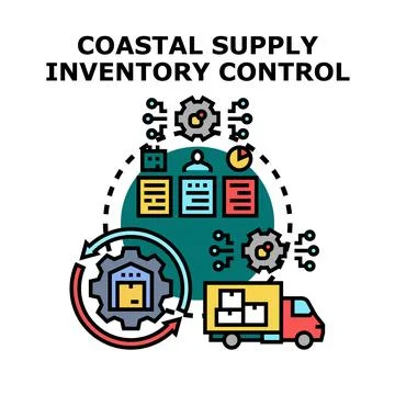 Coastal supply or logistic inventory control managing goods イラスト素材