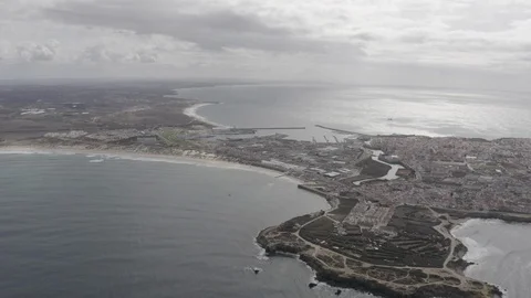 Coastal Town from Above  Stock Footage 124223879