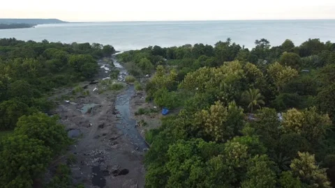 Coastal video footage using drones Video stock 237291244