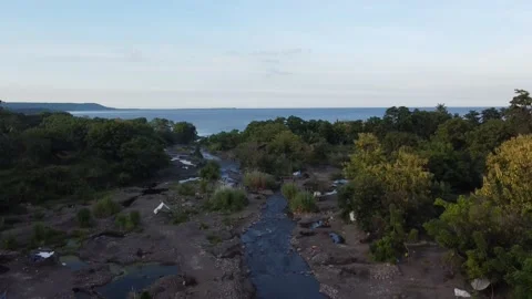 Coastal video footage using drones Video stock 237415807