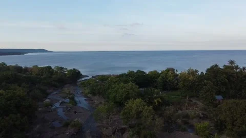 Coastal video footage using drones Video stock 237415924