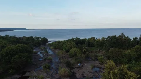 Coastal video footage using drones Video stock 237415976