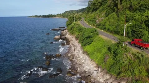 Coastal video footage using drones Video stock 237416370