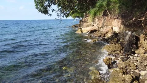 Coastal video footage using drones Video stock 237416429
