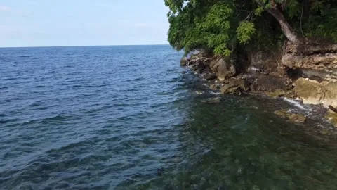 Coastal video footage using drones Video stock 237416440
