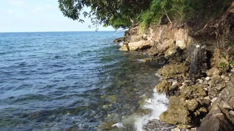 Coastal video footage using drones Video stock 237416478