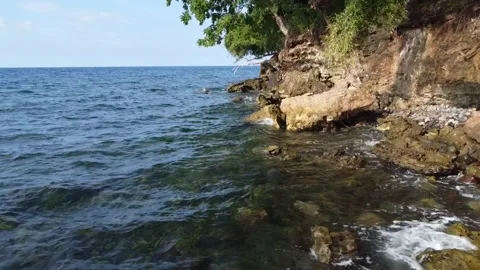 Coastal video footage using drones Video stock 237416587