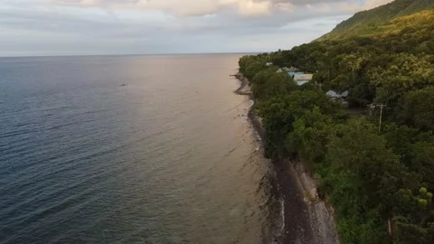 Coastal video footage using drones Video stock 237416924