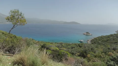 Coastal View of the Azure Sea Stock Footage 282936382