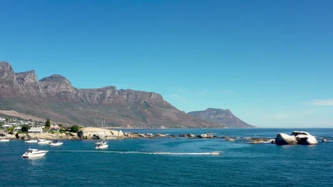 Coastal view of Camps Bay Stock Footage 340554733