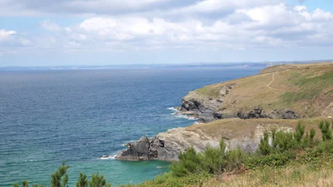 Coastal View of Cornwall Coast Seq A Pt1 of 56 Video stock 240691876
